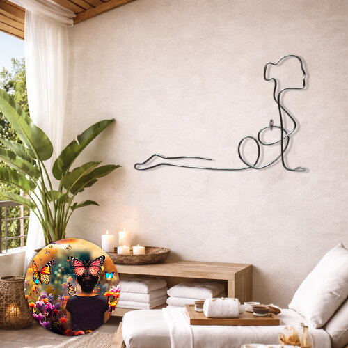Escultura em Arame Yoga Zen Arte Decoração de Ambiente