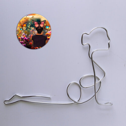 Escultura em Arame Yoga Zen Arte Decoração de Ambiente