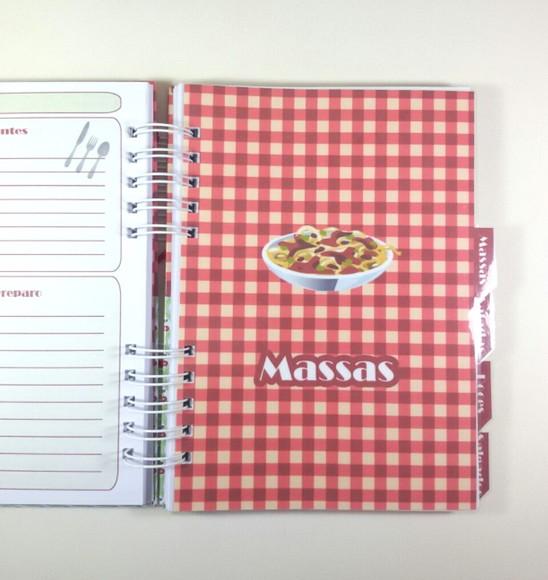 Caderno de Receitas Personalizado + Divisórias c/ Abas