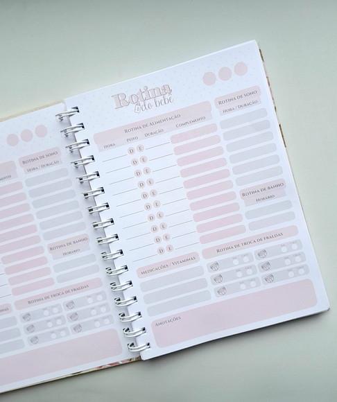 Diário de Rotina do Bebê A5 Personalizado