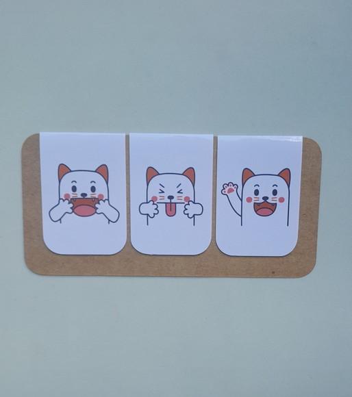 Marca Página Magnético - Cartela 03 Unidades - Gatinhos