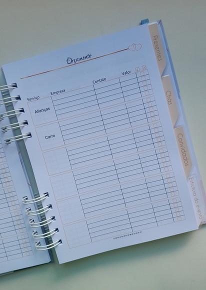 Planner da Noiva Personalizado c/ Divisórias - Escolha a Capa