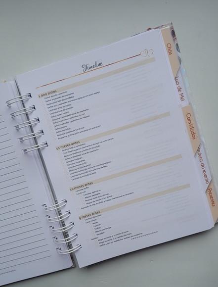Planner da Noiva Personalizado Permanente c/ Divisórias