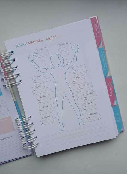Planner Fitness Feminino + Divisórias