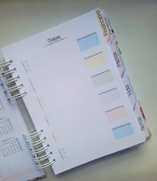 Planner Pessoal Permanente + Divisórias c/ Abas