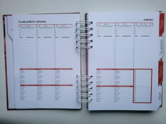 Planner Jurídico Permanente + Divisórias c/ Abas