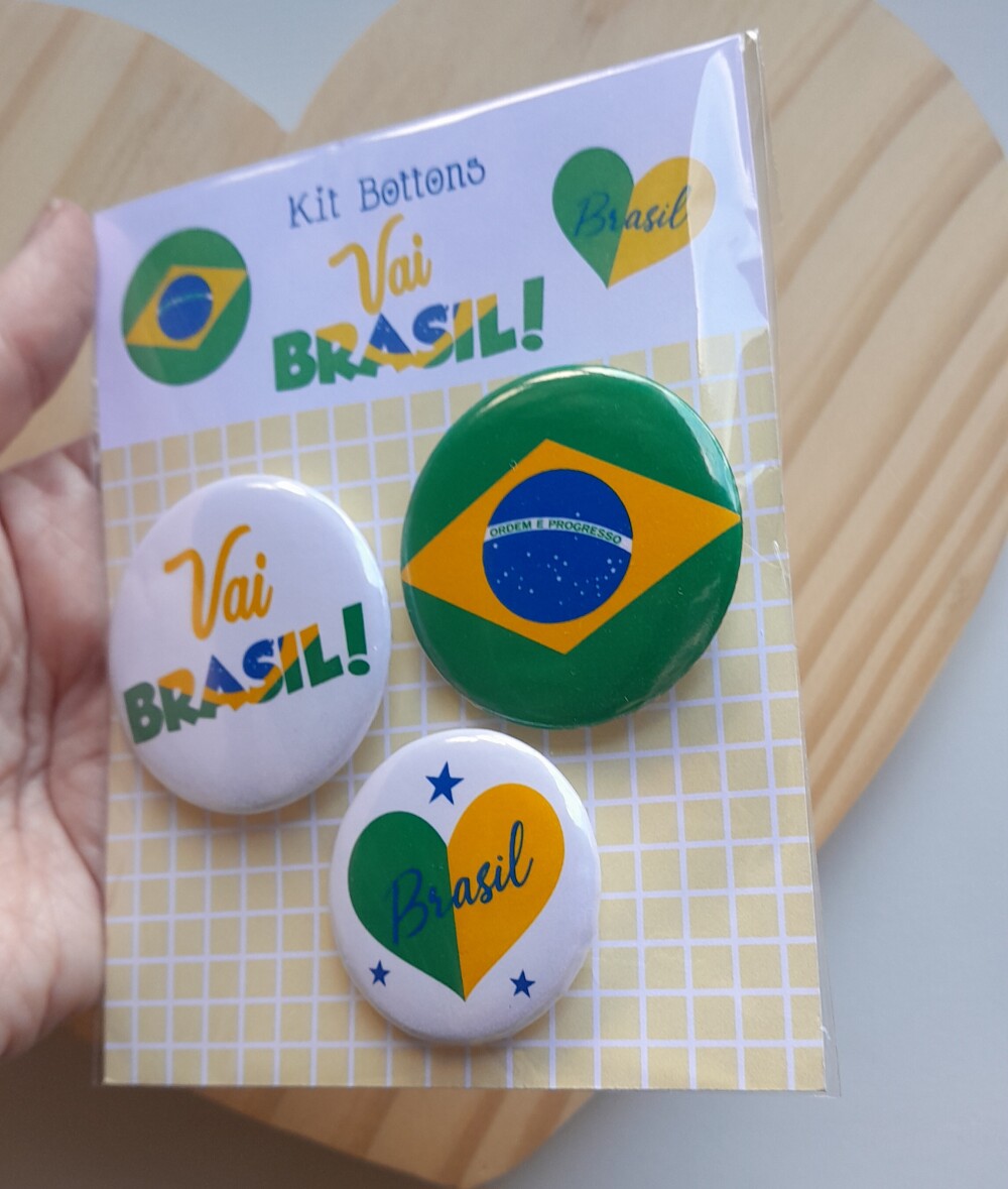Kit Bottons Brasil Cartela