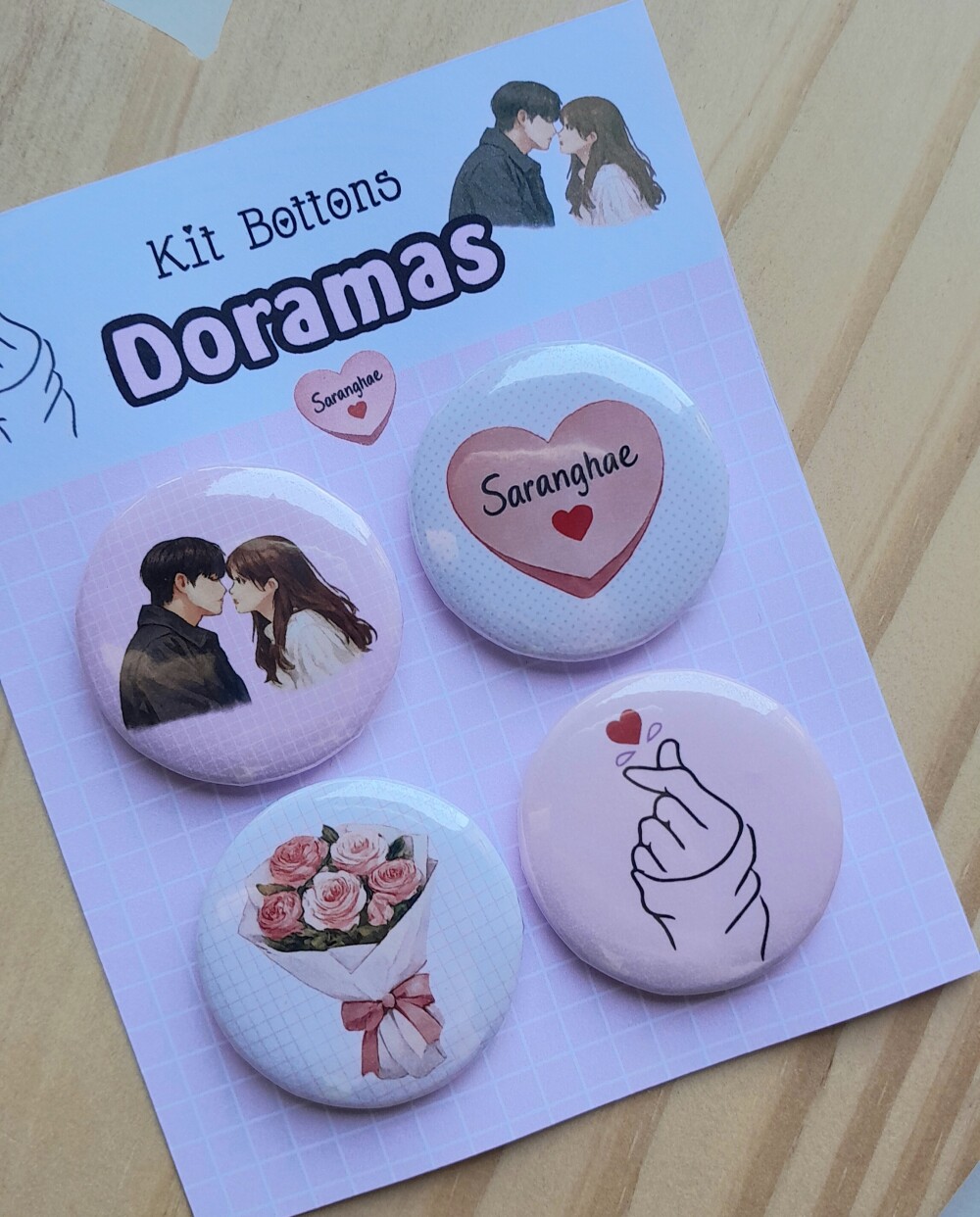 Kit Bottons Dorama - Cartela c/ 04