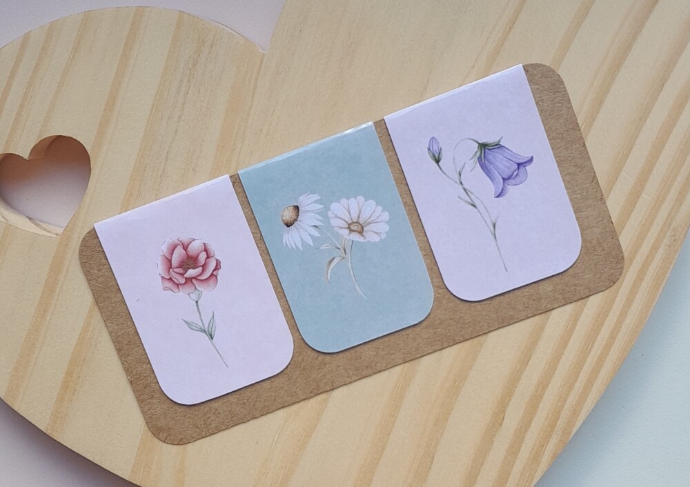 Marca Página Magnético - Cartela 03 Unidades - Flores 2