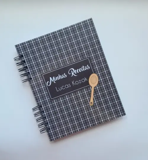 Caderno de Receitas Masculino Personalizado + Divisórias