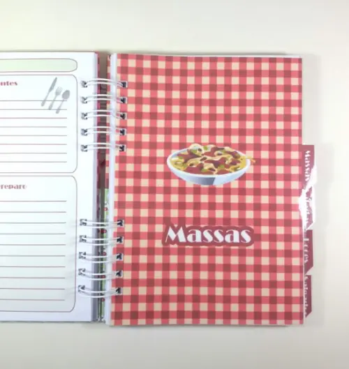 Caderno de Receitas Personalizado + Divisórias c/ Abas