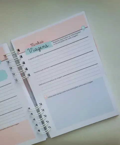 Diário/caderno de Viagens