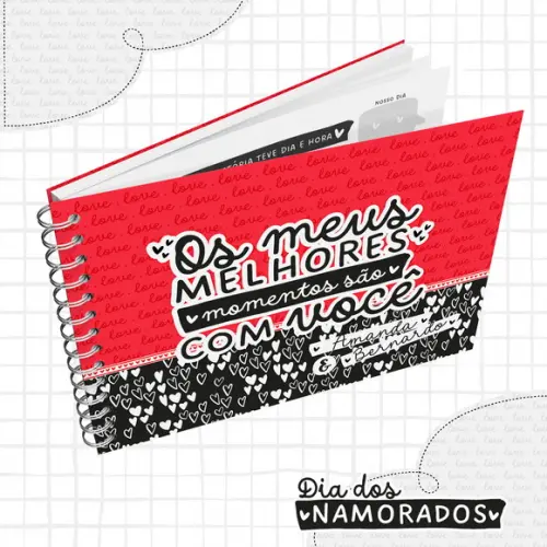 Mini Álbum Namorados Personalizado A5 - Capa Vermelha