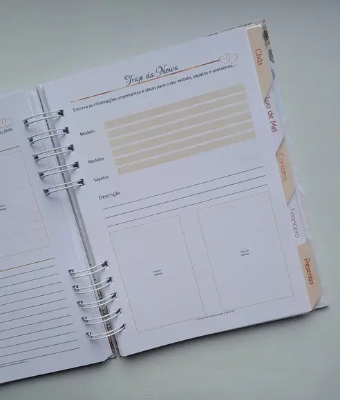 Planner da Noiva Personalizado c/ Divisórias - Escolha a Capa