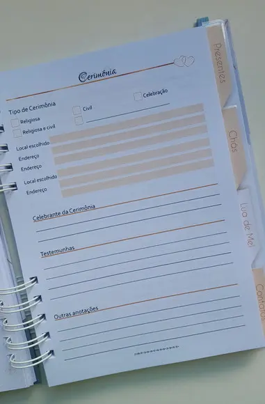 Planner da Noiva Personalizado c/ Divisórias - Escolha a Capa