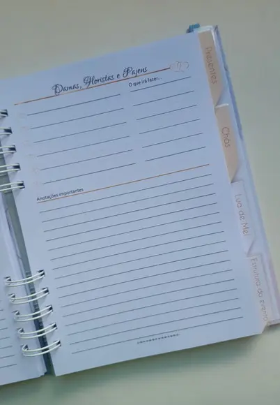 Planner da Noiva Personalizado c/ Divisórias - Escolha a Capa