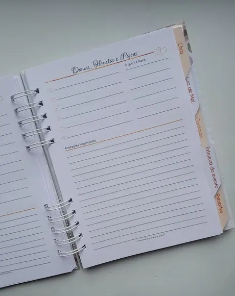 Planner da Noiva Personalizado Permanente c/ Divisórias
