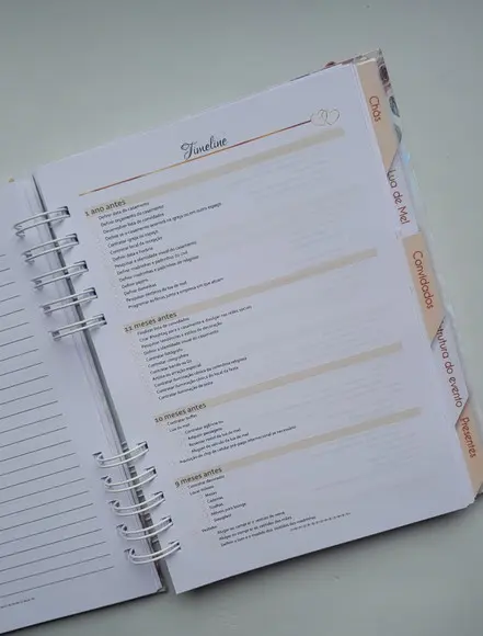 Planner da Noiva Personalizado Permanente c/ Divisórias