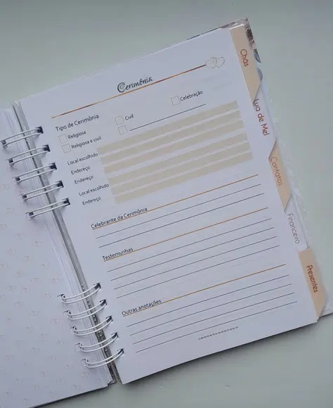 Planner da Noiva Personalizado c/ Divisórias - Escolha a Capa
