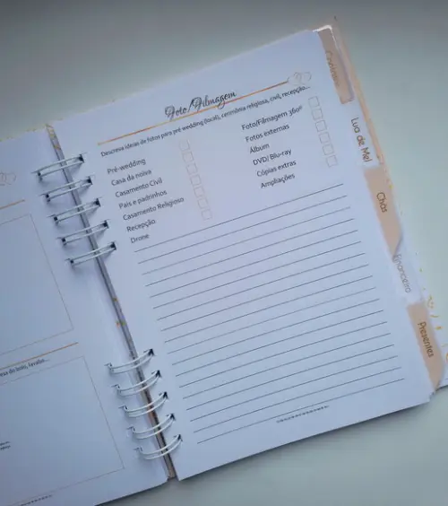 Planner da Noiva Personalizado c/ Divisórias - Escolha a Capa