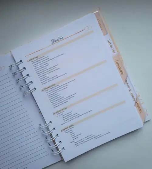 Planner da Noiva Personalizado c/ Divisórias - Escolha a Capa
