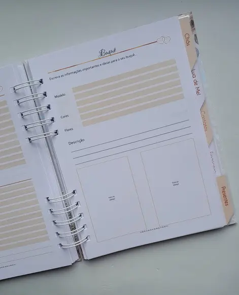 Planner da Noiva Personalizado c/ Divisórias - Escolha a Capa