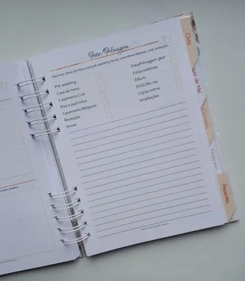 Planner da Noiva Personalizado c/ Divisórias - Escolha a Capa