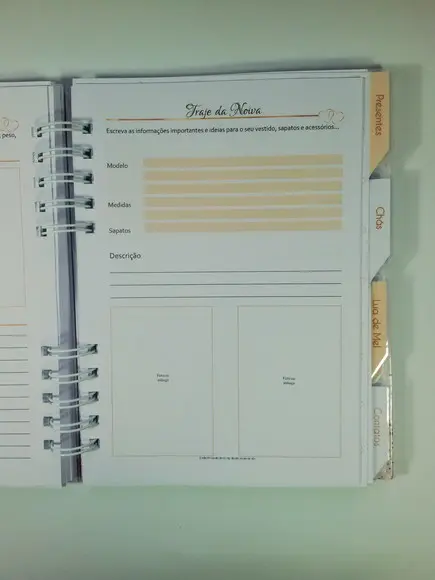 Planner da Noiva Personalizado c/ Divisórias - Escolha a Capa