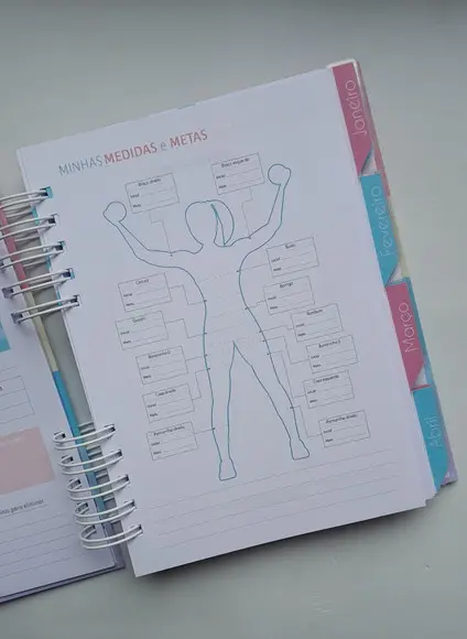 Planner Fitness Feminino + Divisórias