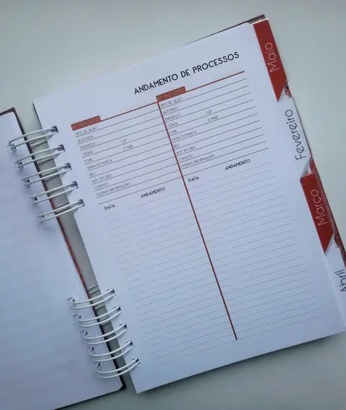 Planner Jurídico Permanente + Divisórias c/ Abas