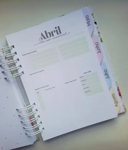 Planner Pessoal Permanente + Divisórias c/ Abas