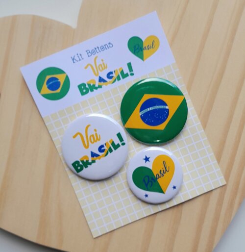 Kit Bottons Brasil Cartela