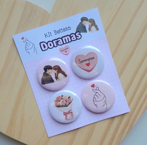 Kit Bottons Dorama - Cartela c/ 04
