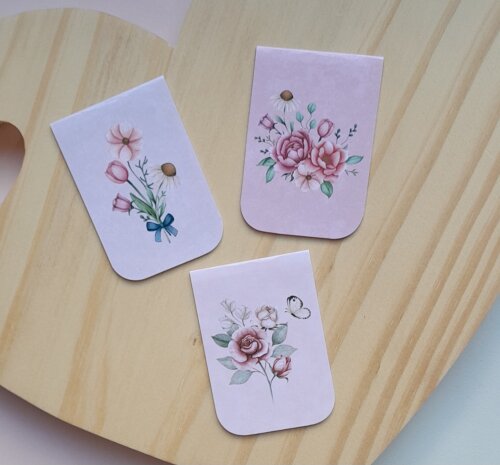 Marca Página Magnético - Cartela 03 Unidades - Flores