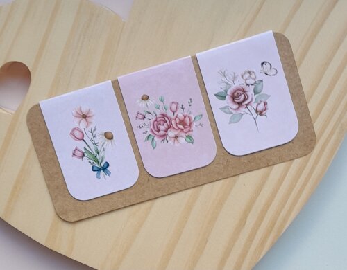 Marca Página Magnético - Cartela 03 Unidades - Flores