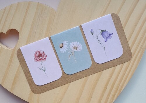 Marca Página Magnético - Cartela 03 Unidades - Flores 2