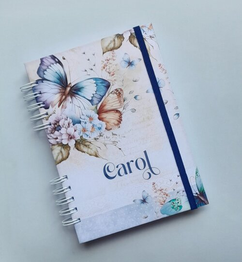 Caderno A5 Pautado 100 Folhas Personalizado - Escolha Capa