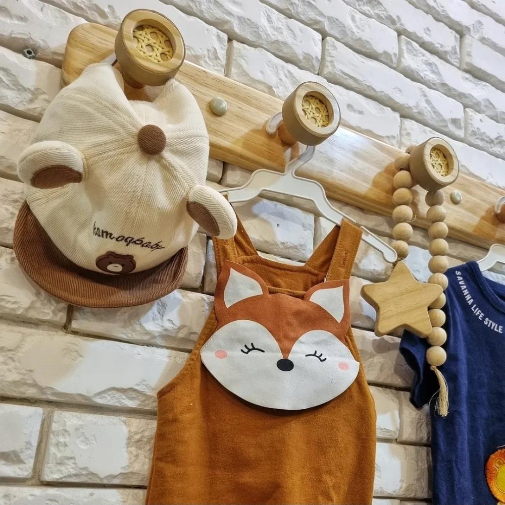 Cabideiro Shine Com Ganchos Palhinha Indiana e Tira de Cor Nude