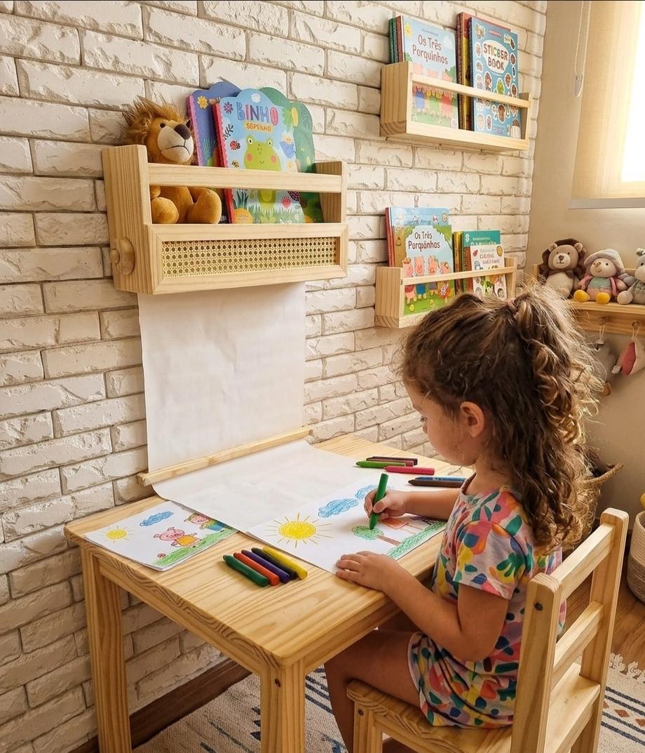 Prateleira Porta Rolo de Papel com Palhinha Indiana Maitê