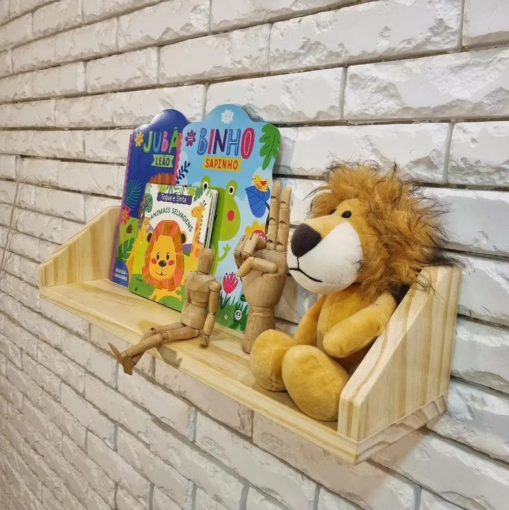 Prateleira de Livros Duda Corda de Algodão Madeira Pinus