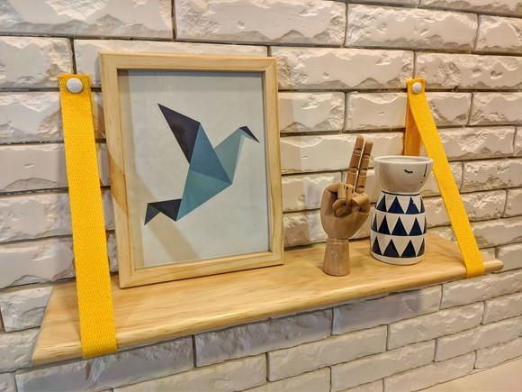 Prateleira Com Alças de Algodão Amarelo Girassol