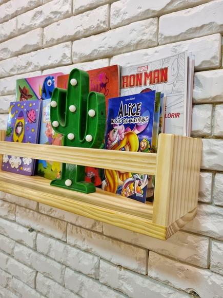 Prateleira de Livros Madeira Maciça Pinus Montessori