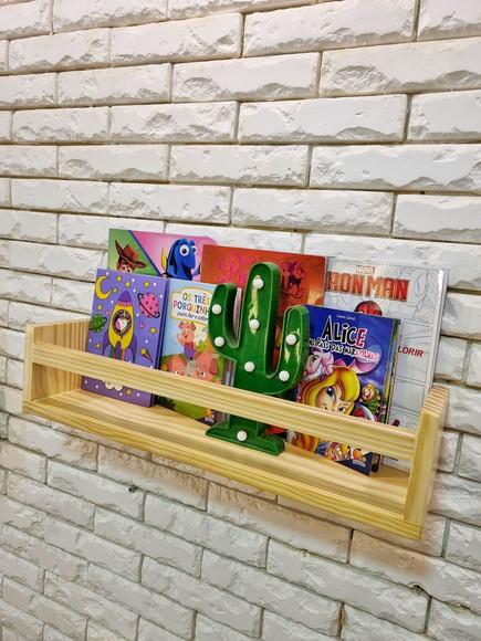 Prateleira de Livros Madeira Maciça Pinus Montessori