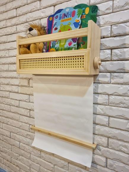 Prateleira Porta Rolo de Papel com Palhinha Indiana Maitê