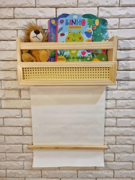 Prateleira Porta Rolo de Papel com Palhinha Indiana Maitê