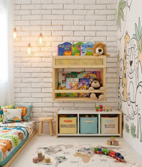 Prateleira de Livros com Palhinha Indiana e Dois Andares