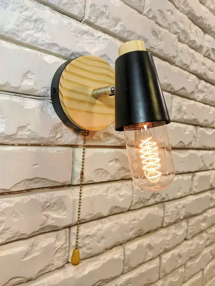 Arandela Luminária Escandinava Preta Cúpula
