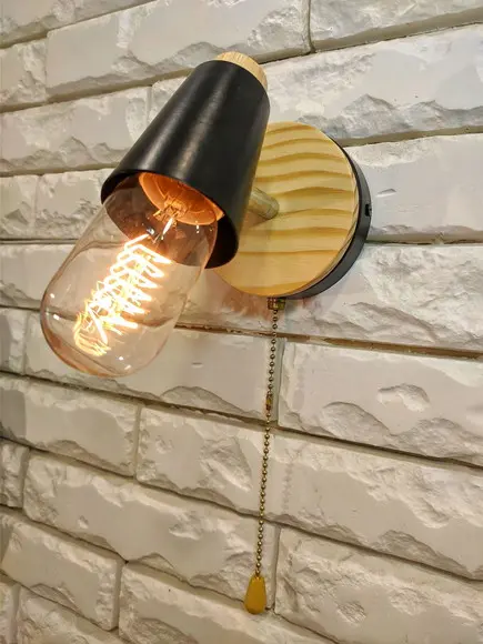 Arandela Luminária Escandinava Preta Cúpula