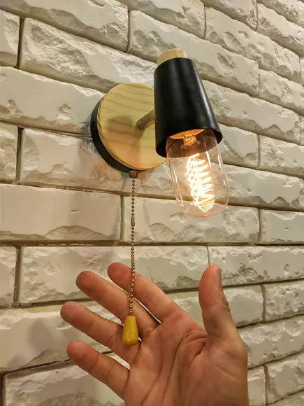 Arandela Luminária Escandinava Preta Cúpula