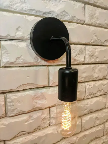 Arandela Luminária Escandinava Preto Fosco